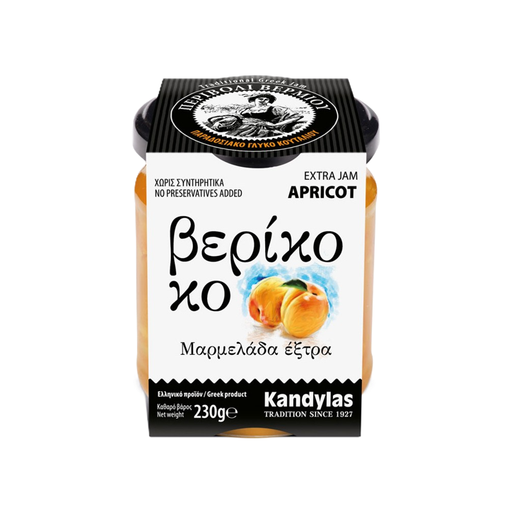 Kandylas-Jam Apricot Glass Jar 8.1oz (230gr)