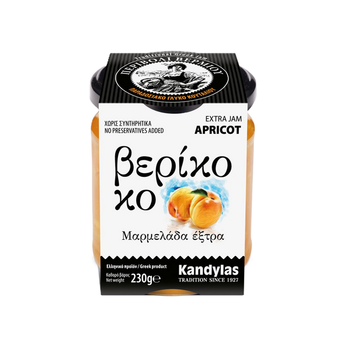 Kandylas-Jam Apricot Glass Jar 8.1oz (230gr)