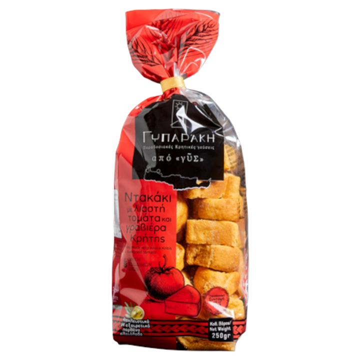 Gyparaki Ntakaki Rusks with Sun Dried Tomato and Graviera 8.8oz (250gr)
