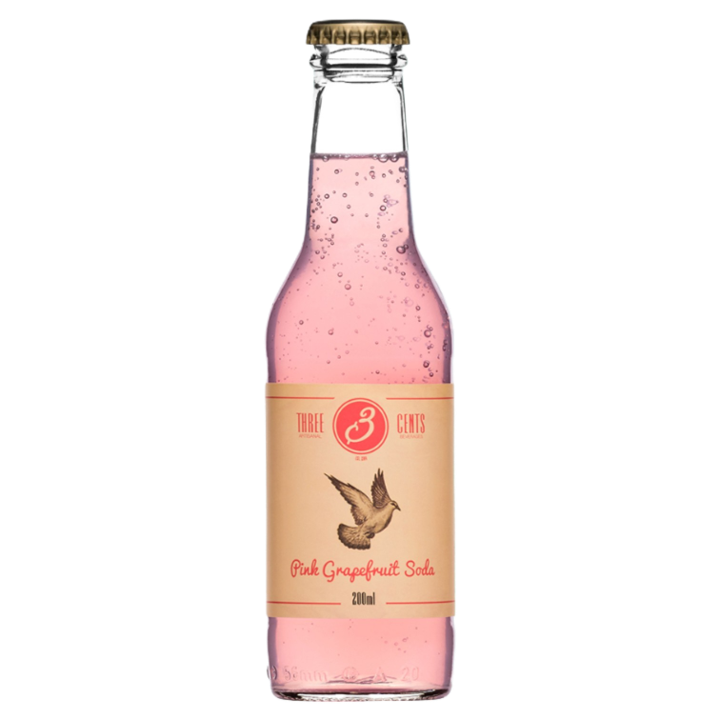 Three-Cents Pink Grapefruit Soda 6.76 oz (200ml)