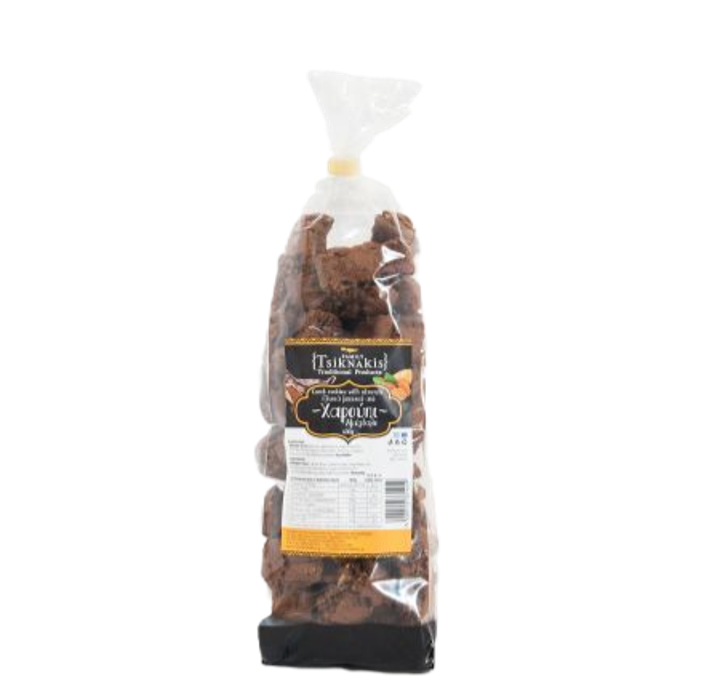 Tsiknakis Carob Cookies with Almonds 14.1oz (400gr)