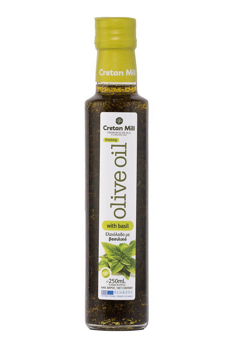 Cretan Mill-Greek Basil Olive Oil (Finishing)