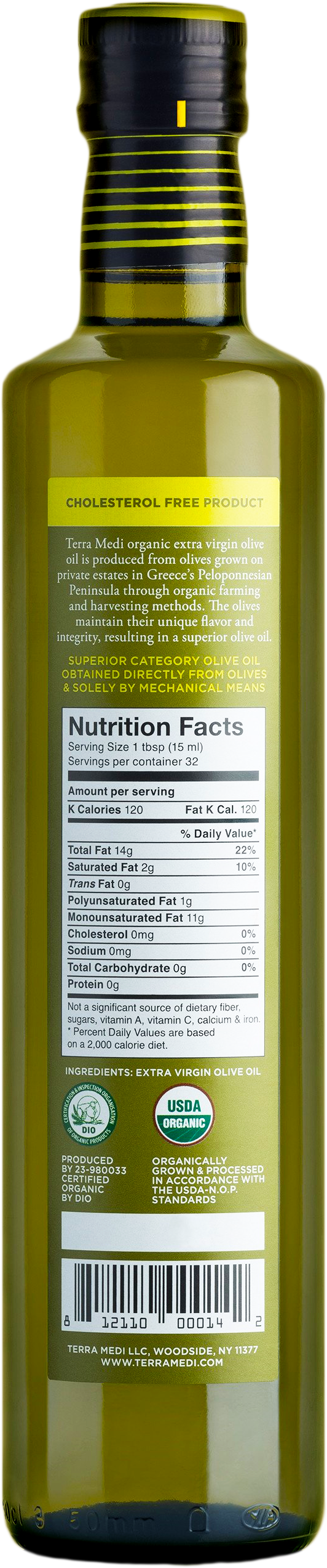 Terra Medi-Greek Organic Extra Virgin Olive Oil  17.0oz